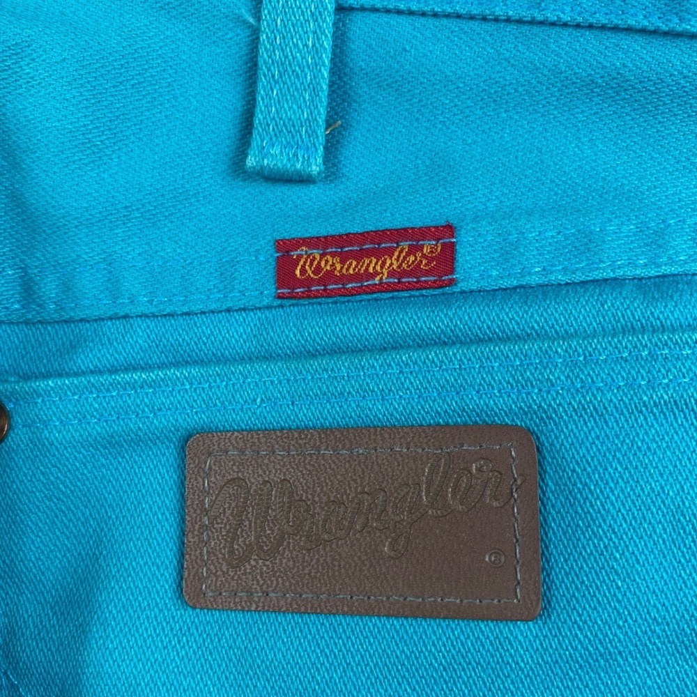 Vintage Wrangler Turquoise High Waisted Jeans Made in USA 14MWZNA Size 9x32